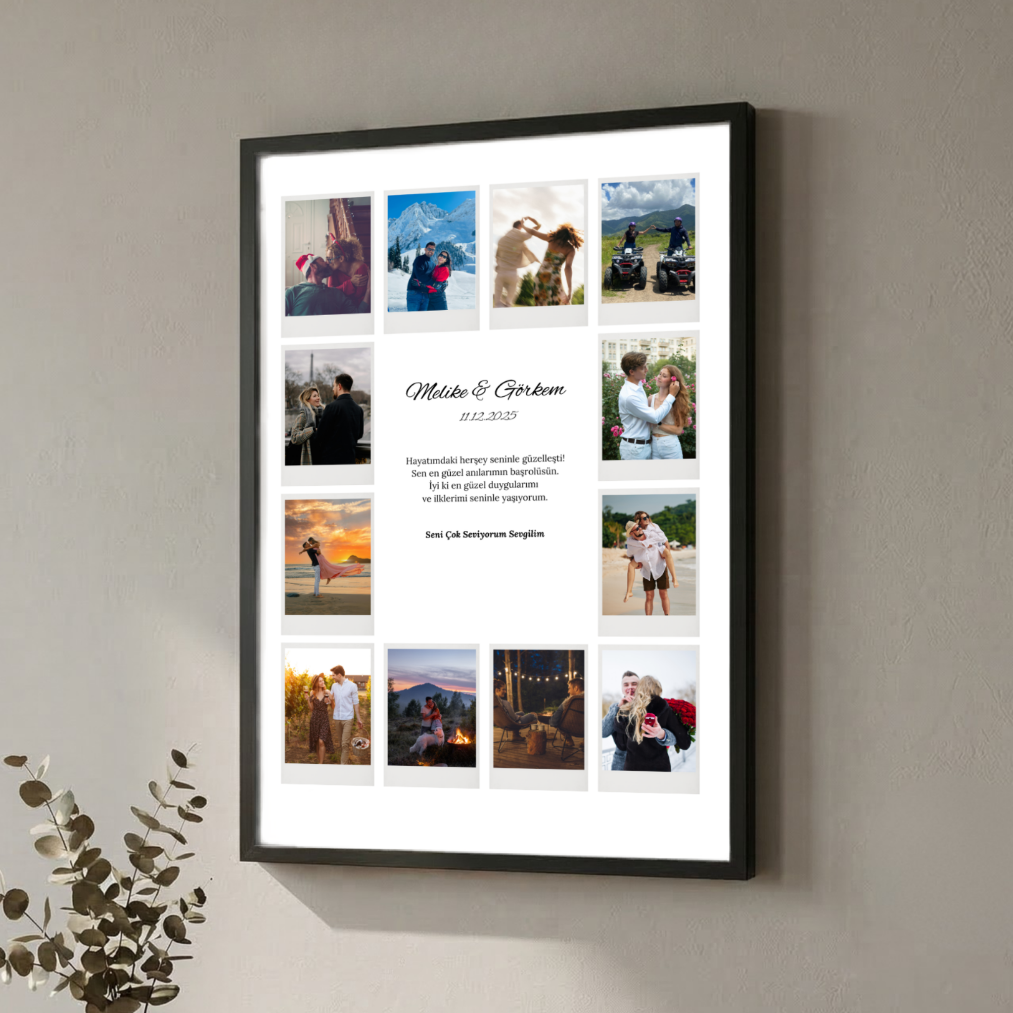 12 Fotoğraflı Hediye Tasarım Tablo