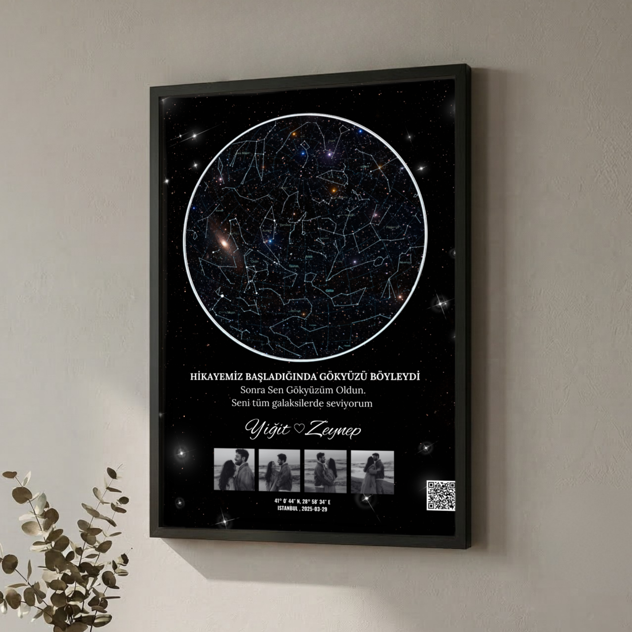 4 fotoğraflı yıldız haritası, gökyüzü yıldız haritası, sevgiliye en güzel hediye fikirleri