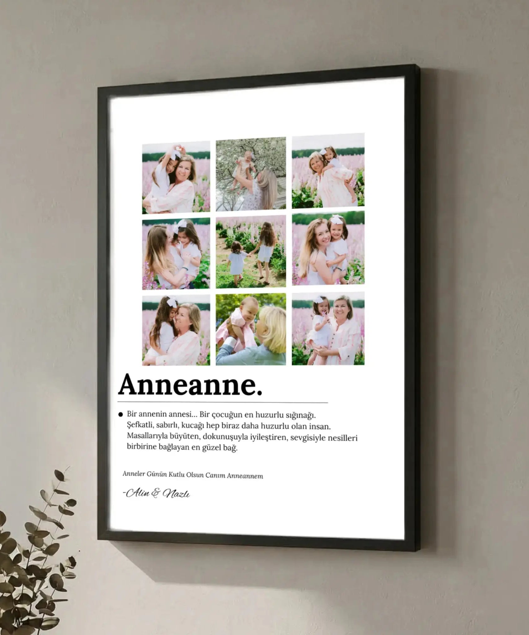 Anneler günü için anneanne'ye hediye tablo