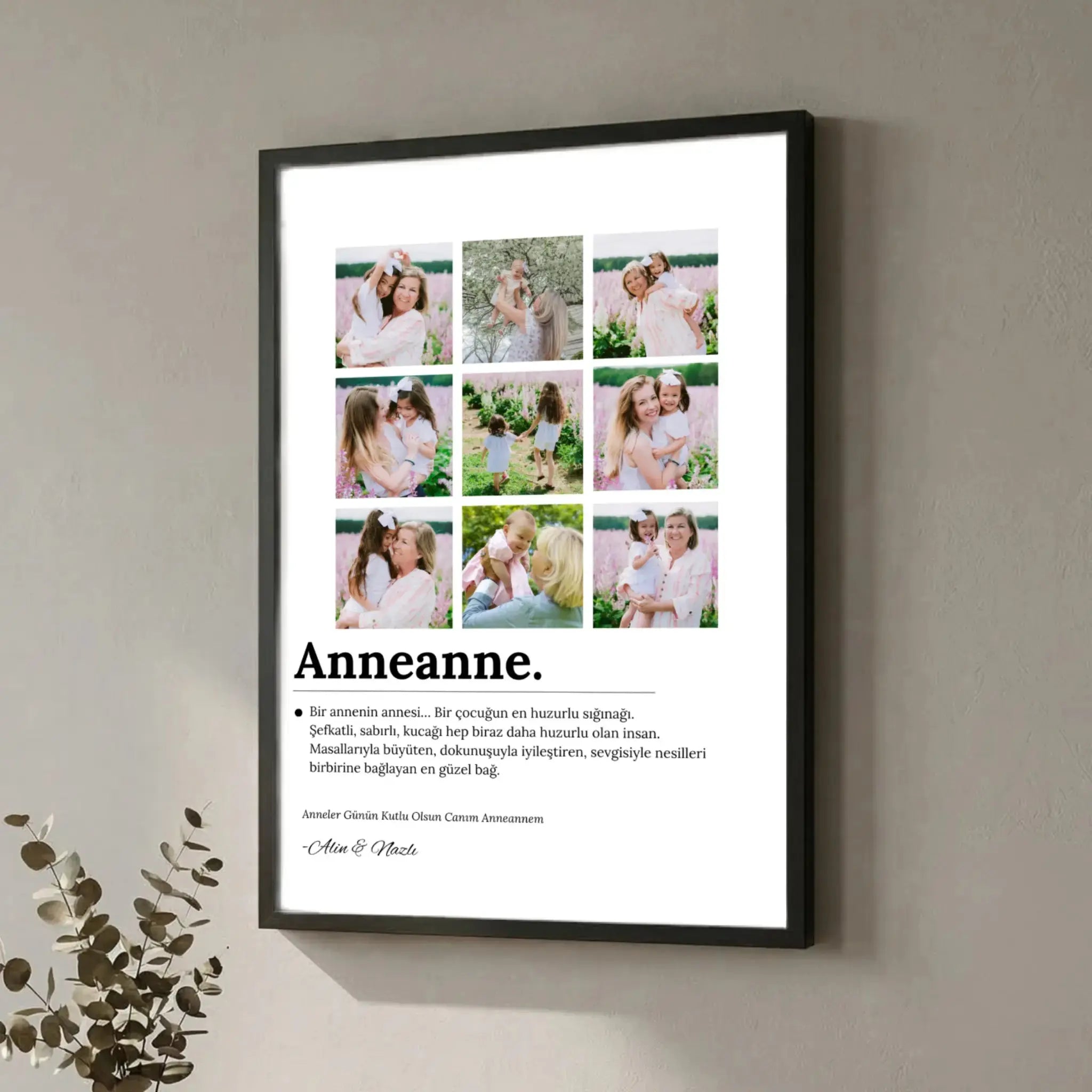 Anneler günü için anneanne'ye hediye tablo