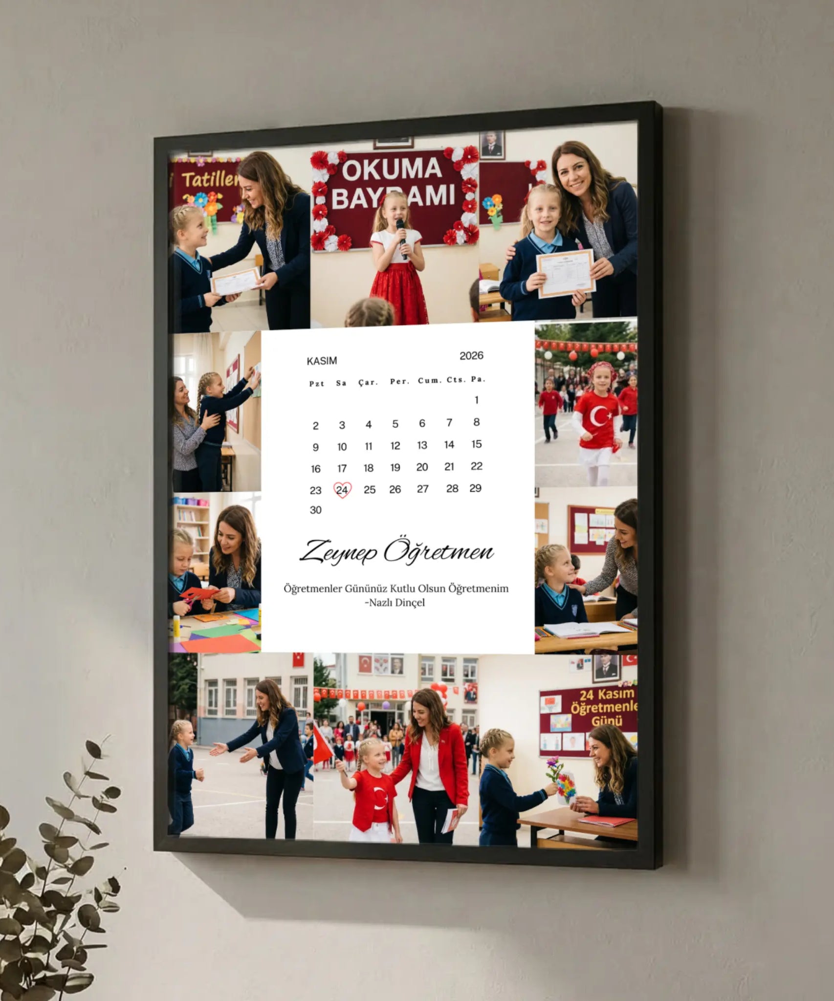Happy Endings Gift Shop 10 fotoğraflı 24 Kasım Öğretmenler Günü çerçeveli hediye tablo