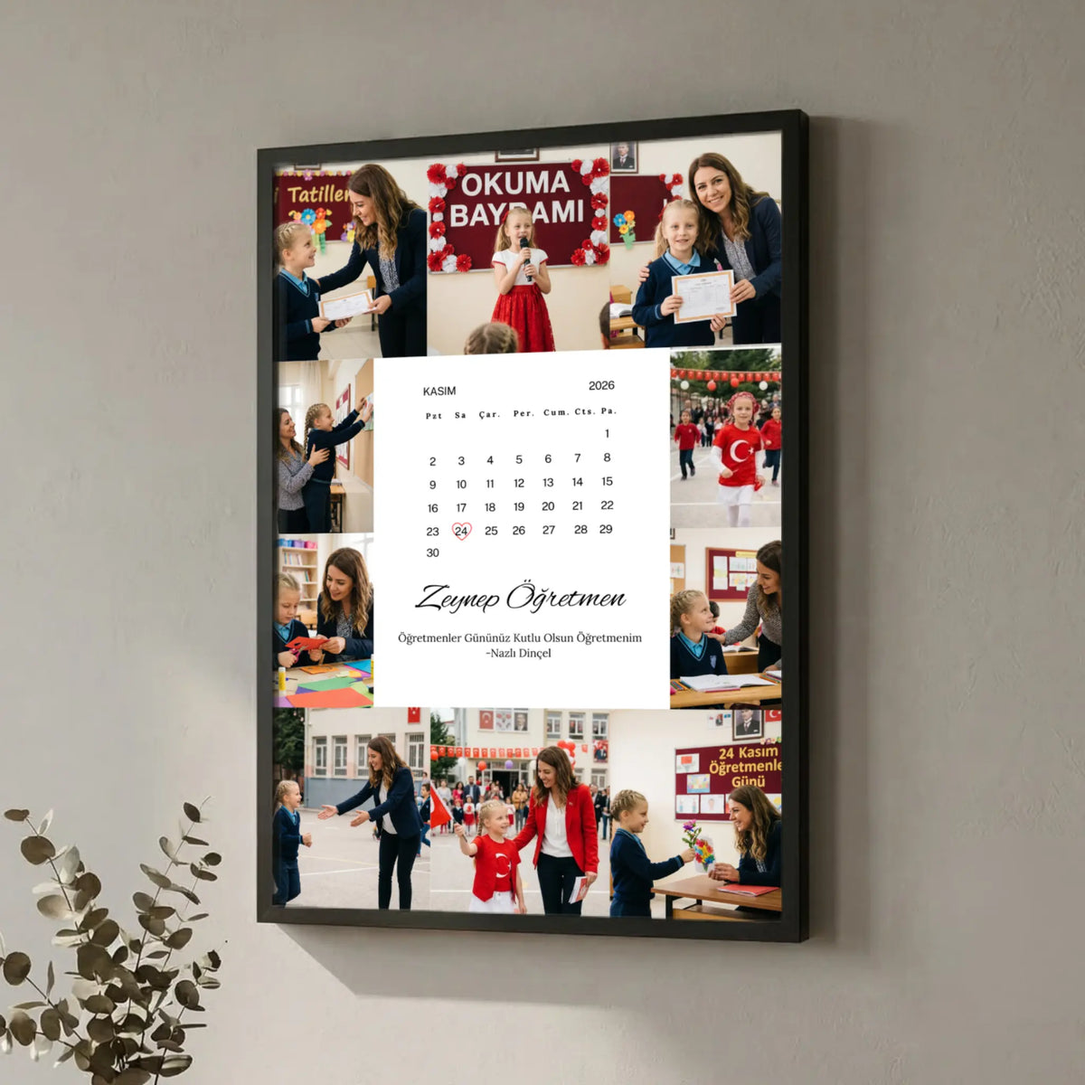 Happy Endings Gift Shop 10 fotoğraflı 24 Kasım Öğretmenler Günü çerçeveli hediye tablo