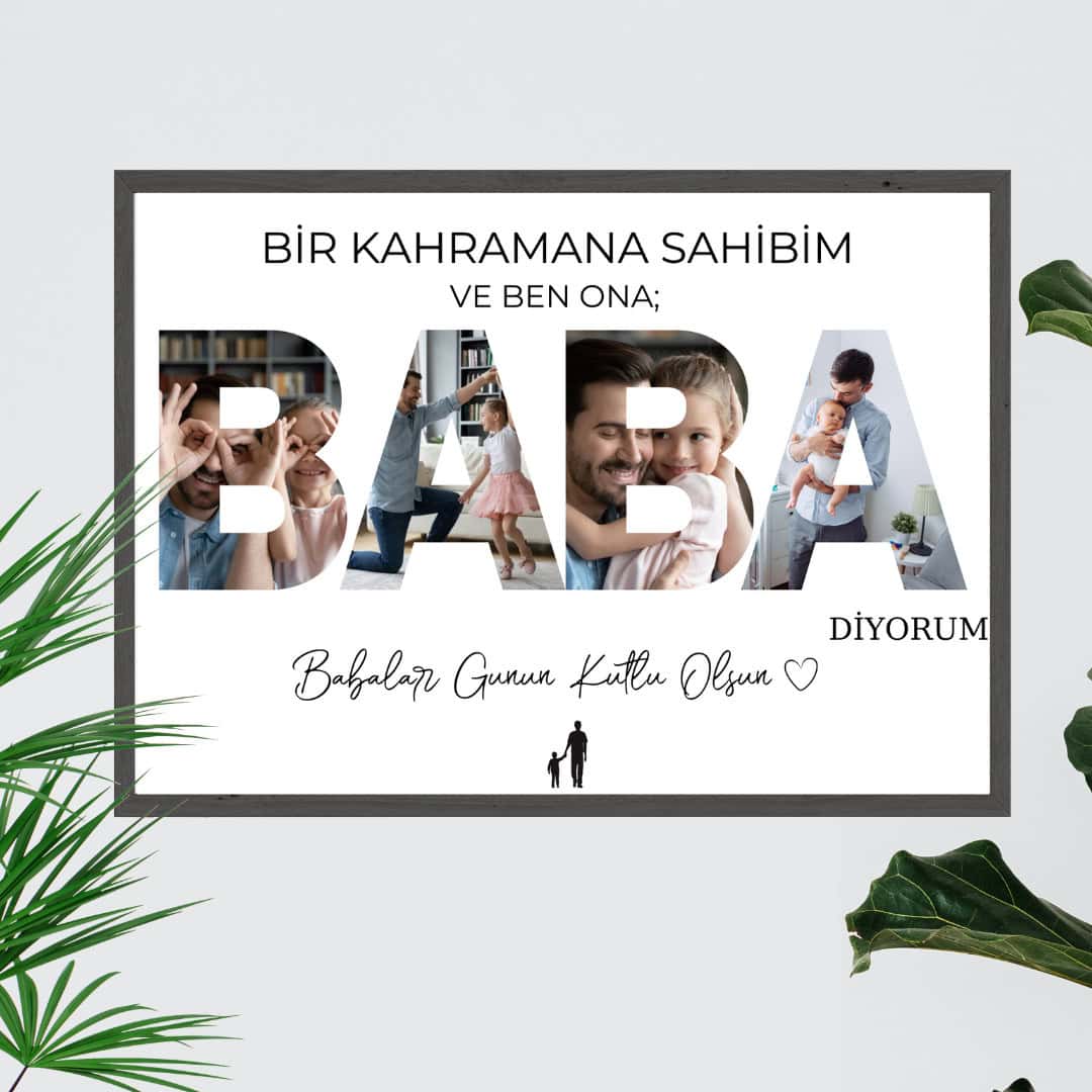 BABA HARF KOLAJ TABLO | Babaya hediye fikirleri 1 Sevgili babanızı kutlayan özel doğum günü mesajıyla aile bağlarını güçlendiren anlamlı doğum günü kartı.
