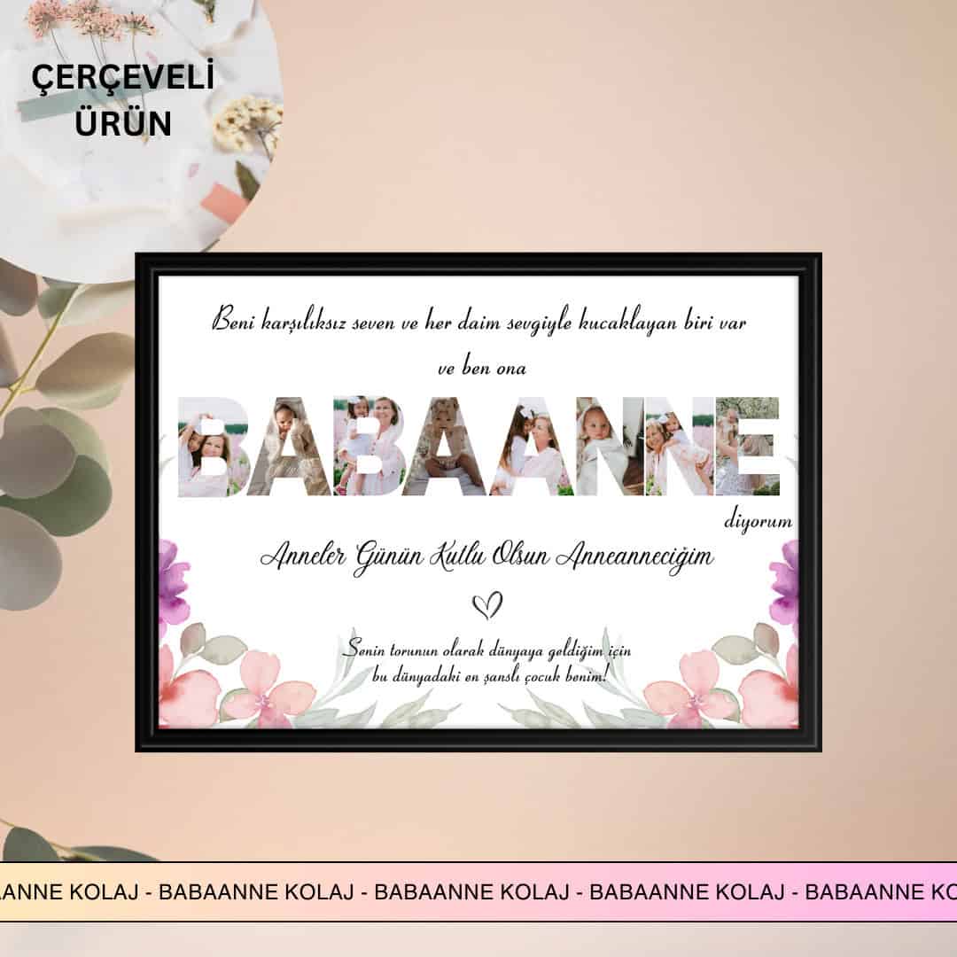 BABAANNE Kolaj Tasarım Tablo Pembe Anneler Günü Hediyeleri | Anneye Doğum Günü Hediyeleri 1 Anneye Doğum Günü Hediyeleri